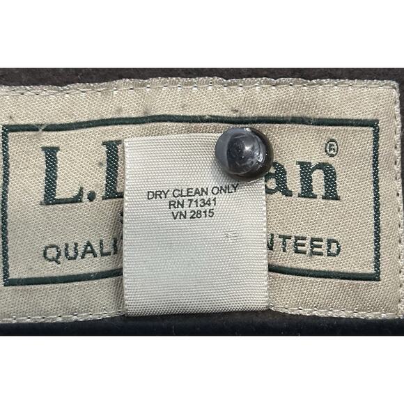 LL Bean Men's Large Tall Full Zip Wool Cashmere Blend Coat Utility Parka Brown - Picture 10 of 10